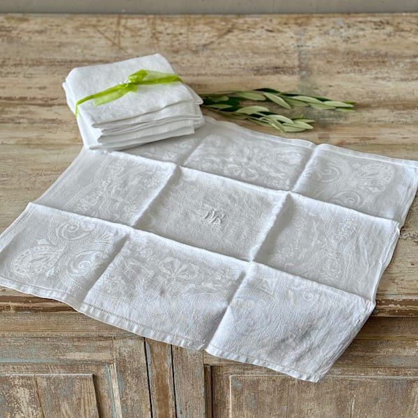 Set of French White Linen Napkins