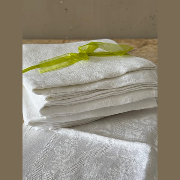 Set of French White Linen Napkins