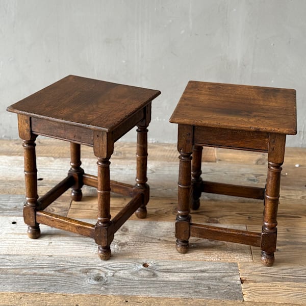 Pair of Oak Stools or Side Tables