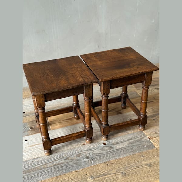 Pair of Oak Stools or Side Tables