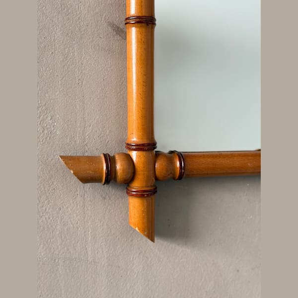 French Faux-Bamboo Mirror