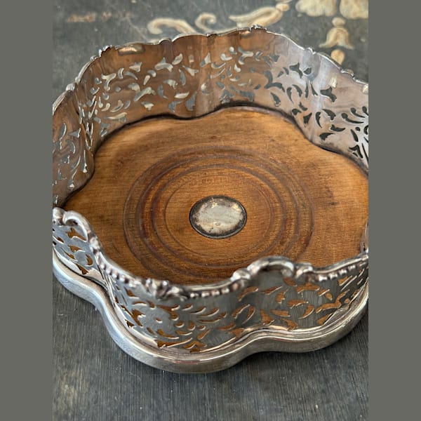 Pair of Silvered Wine Coasters