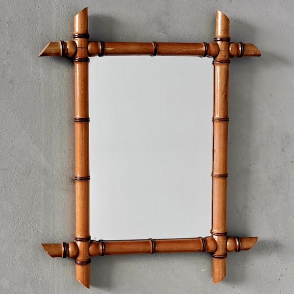 French Faux-Bamboo Mirror