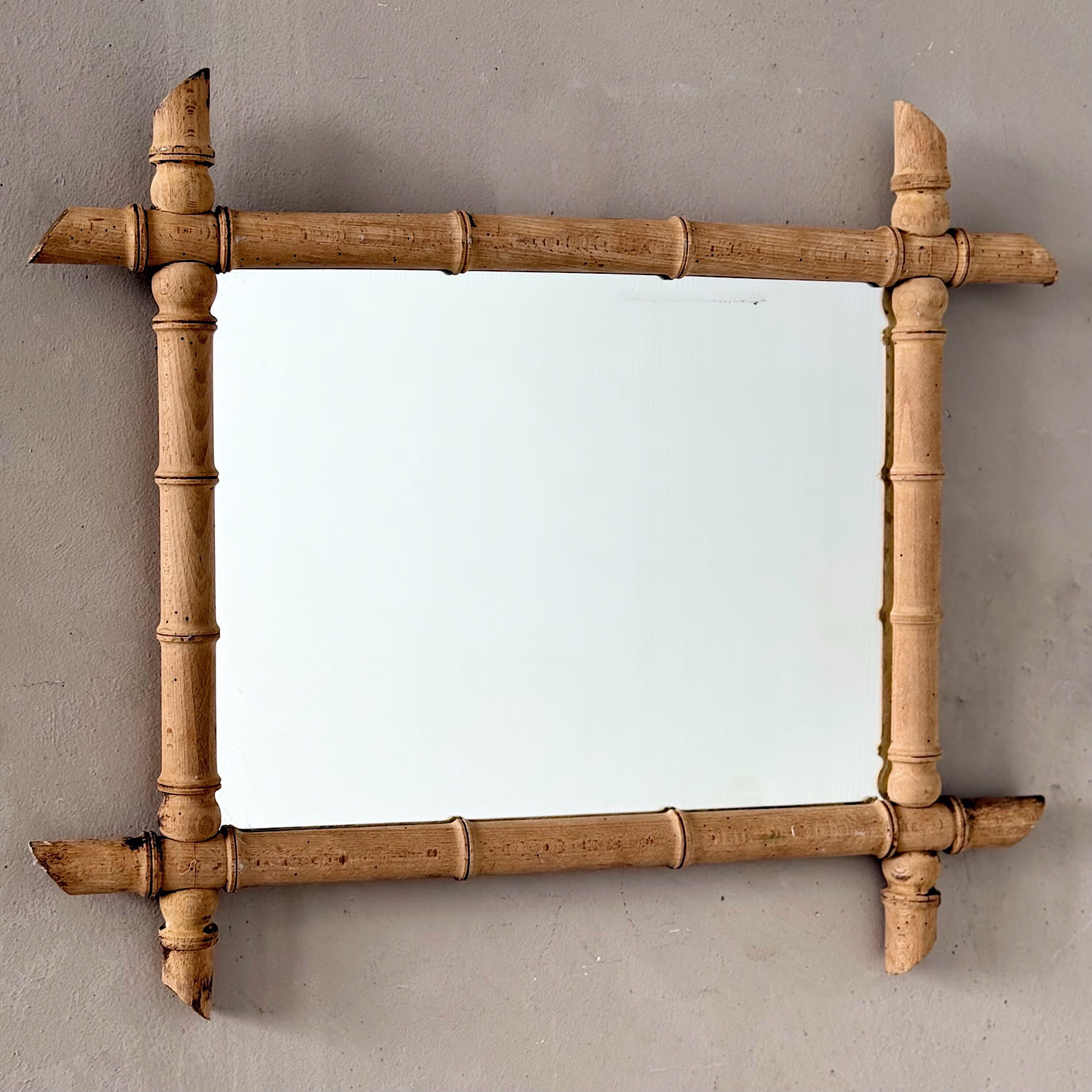 French Faux-Bamboo Mirror