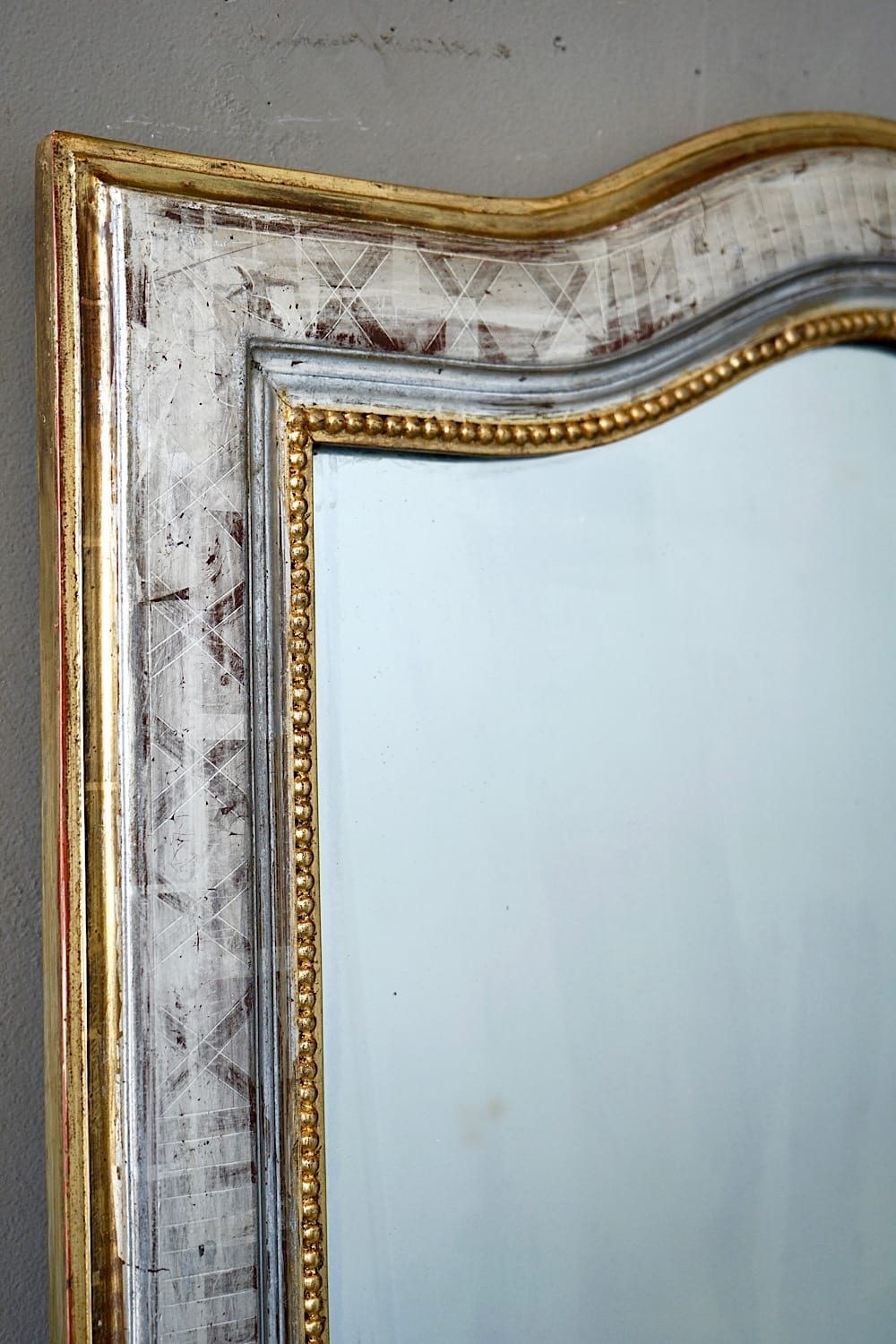 Louis Philippe Silvered & Gilded Mirror