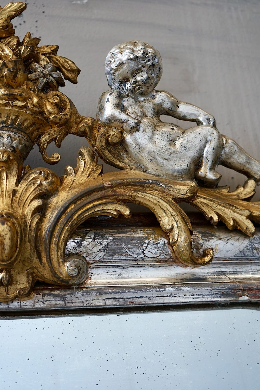 Louis Philippe Silvered & Gilded Mirror