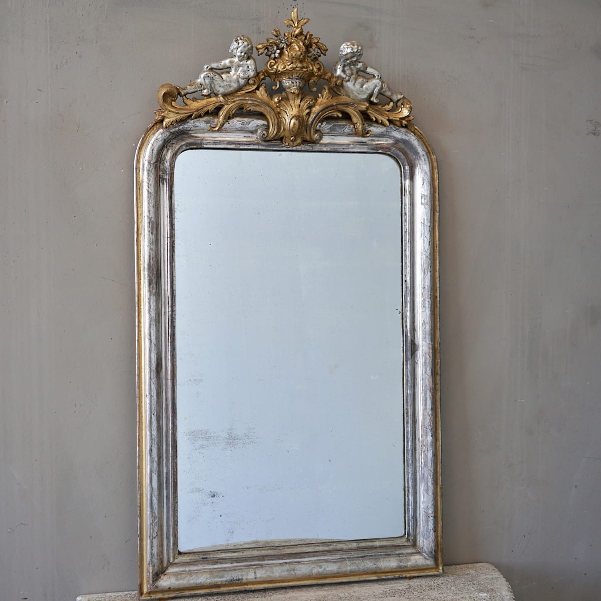 Louis Philippe Silvered & Gilded Mirror