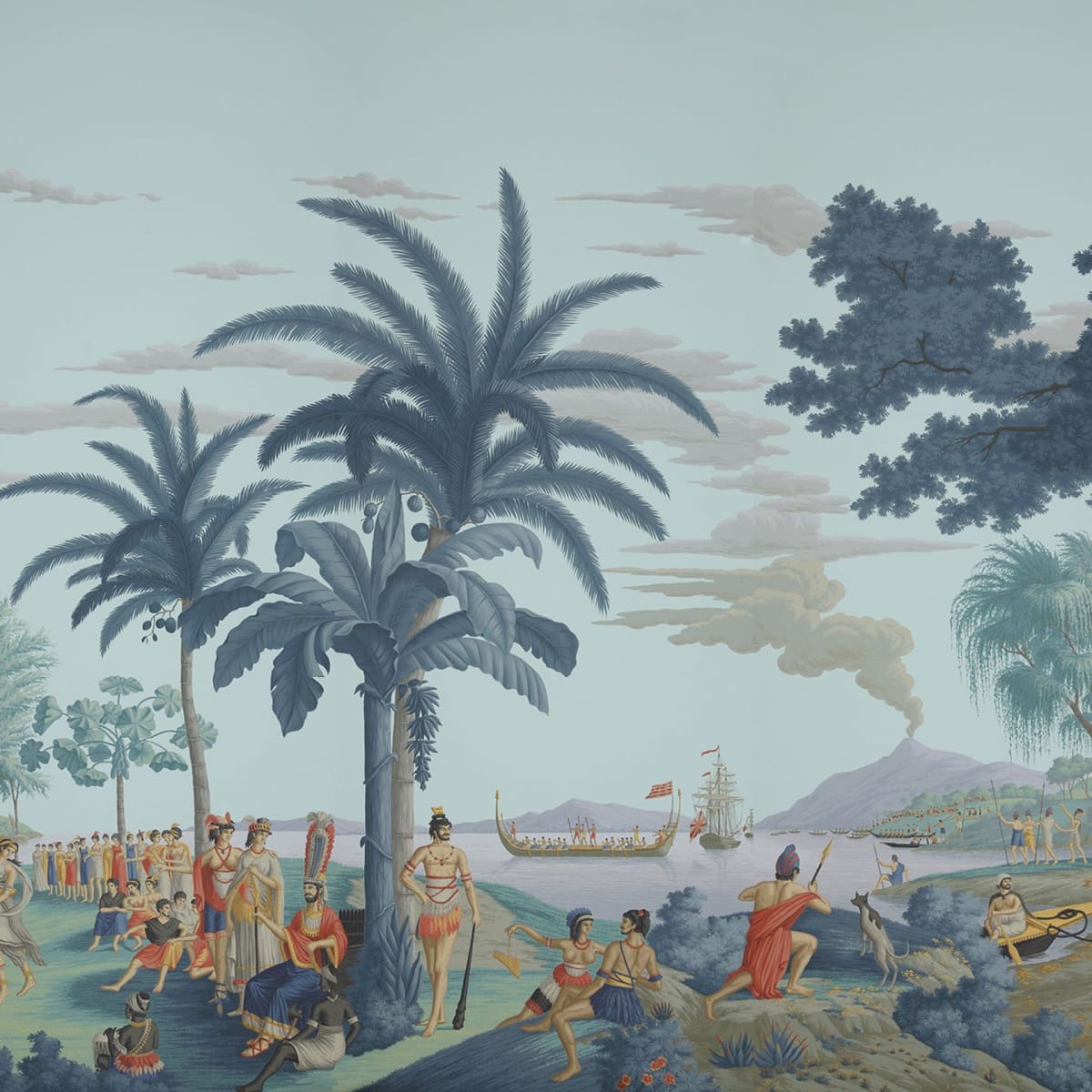 De Gournay Les Sauvages de la Mer Pacifique Wallpaper
