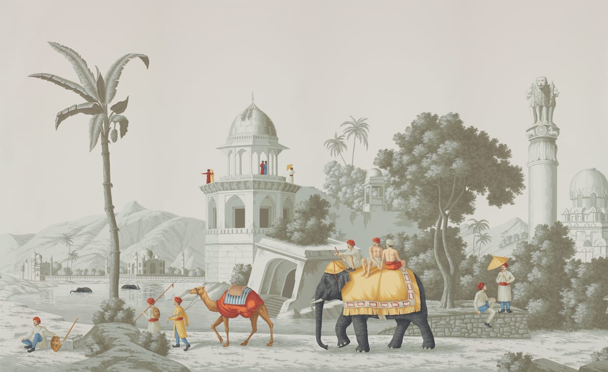 De Gournay Early Views of India Wallpaper