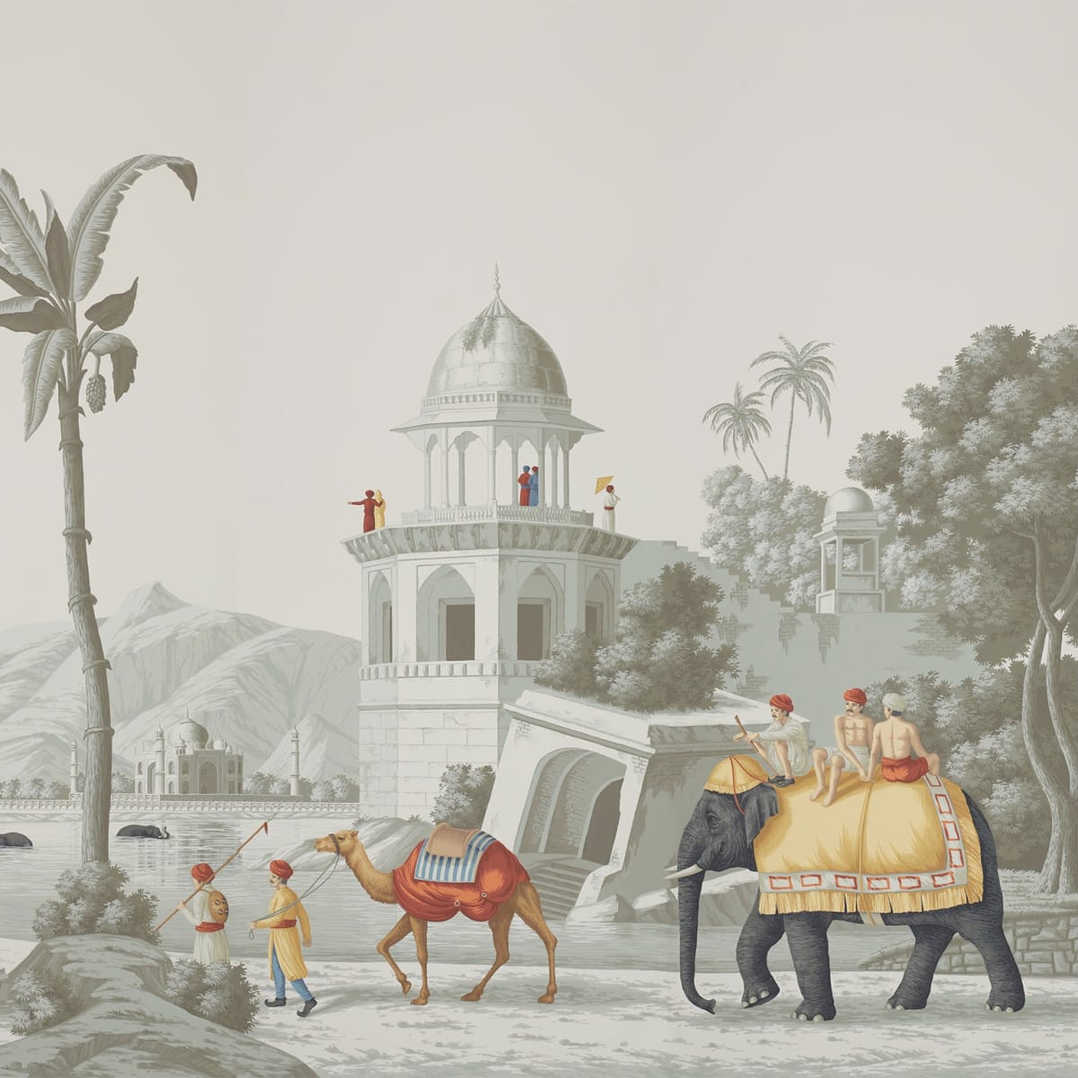 De Gournay Early Views of India Wallpaper