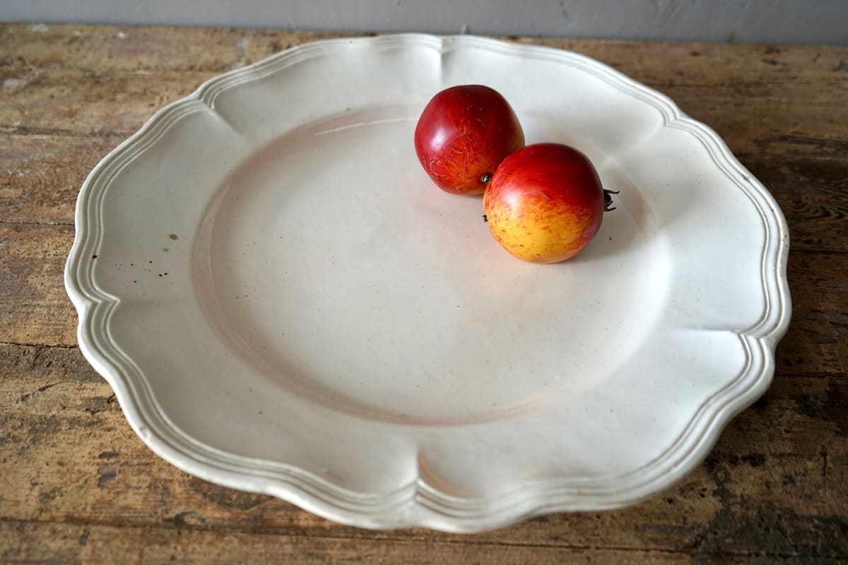 Large French White Ceramic Platter