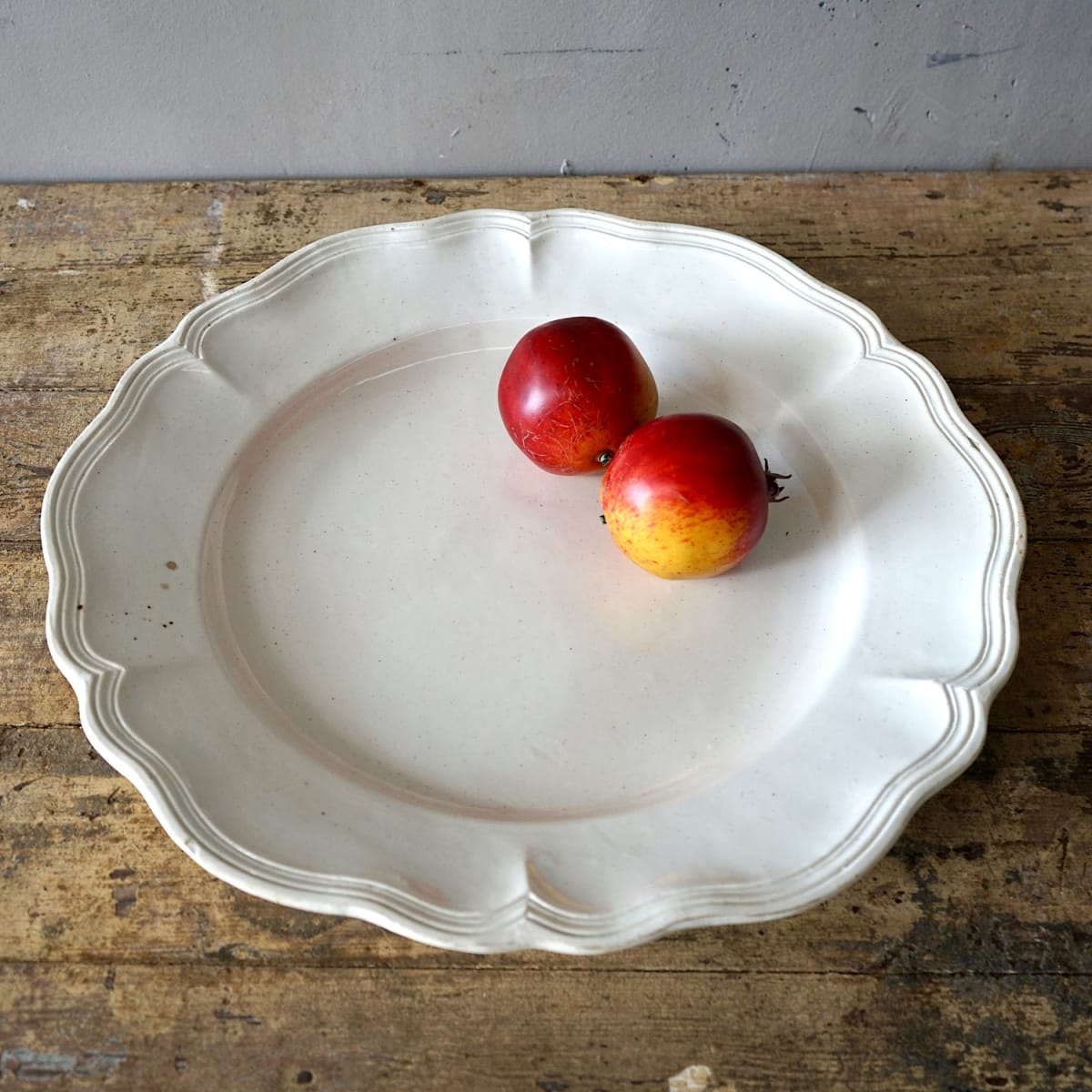 Large French White Ceramic Platter