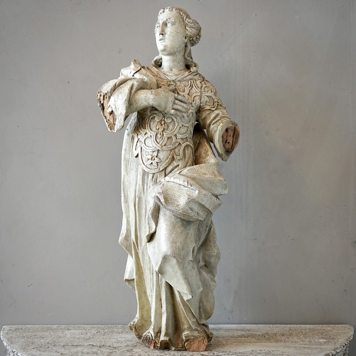 Carved Statue of a Saint