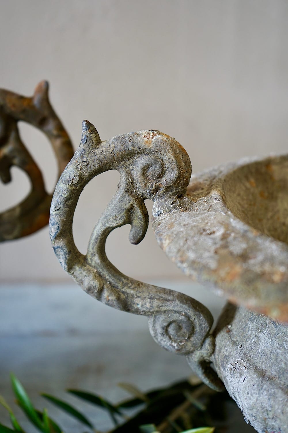 Small French Cast Iron Urns