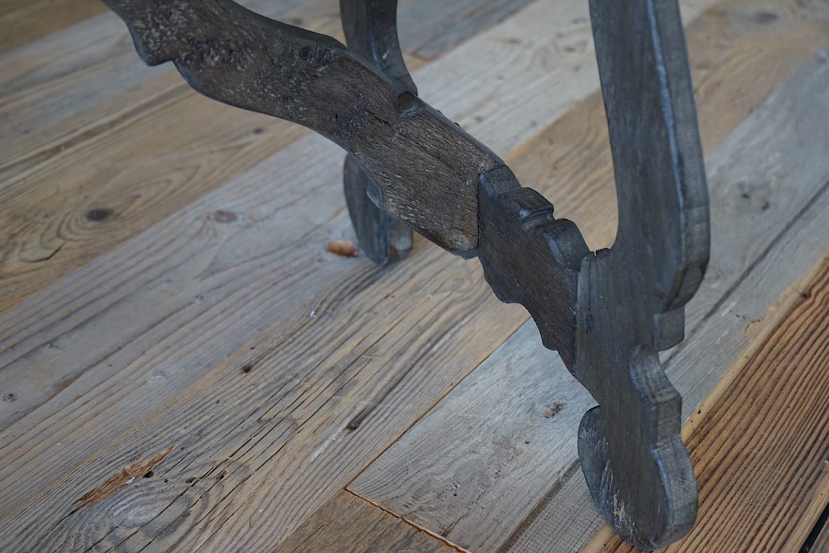 Italian Oak Trestle Console Table