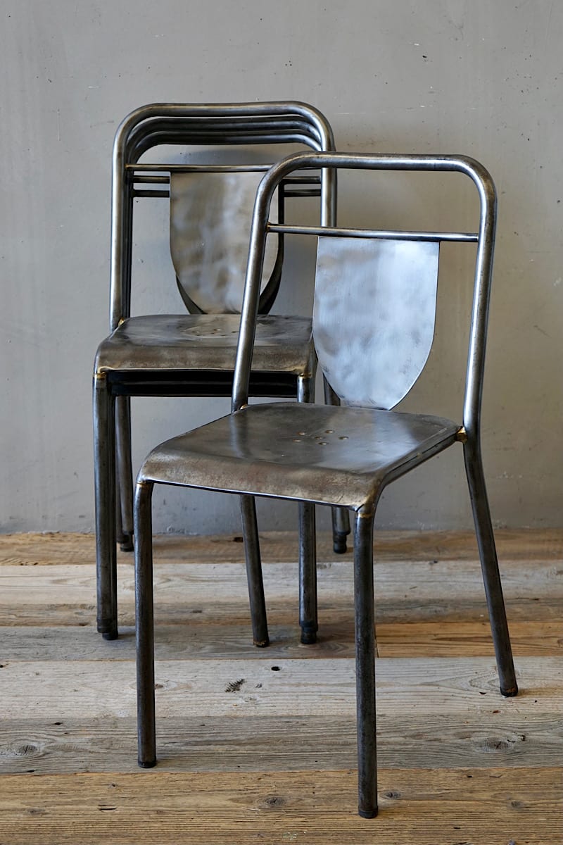 French Industrial Steel Chairs