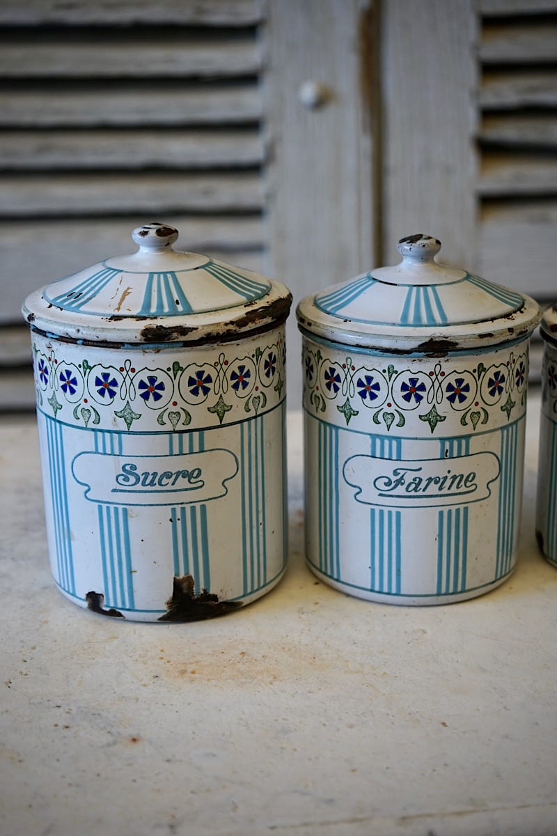 Enamelware Kitchen Canisters