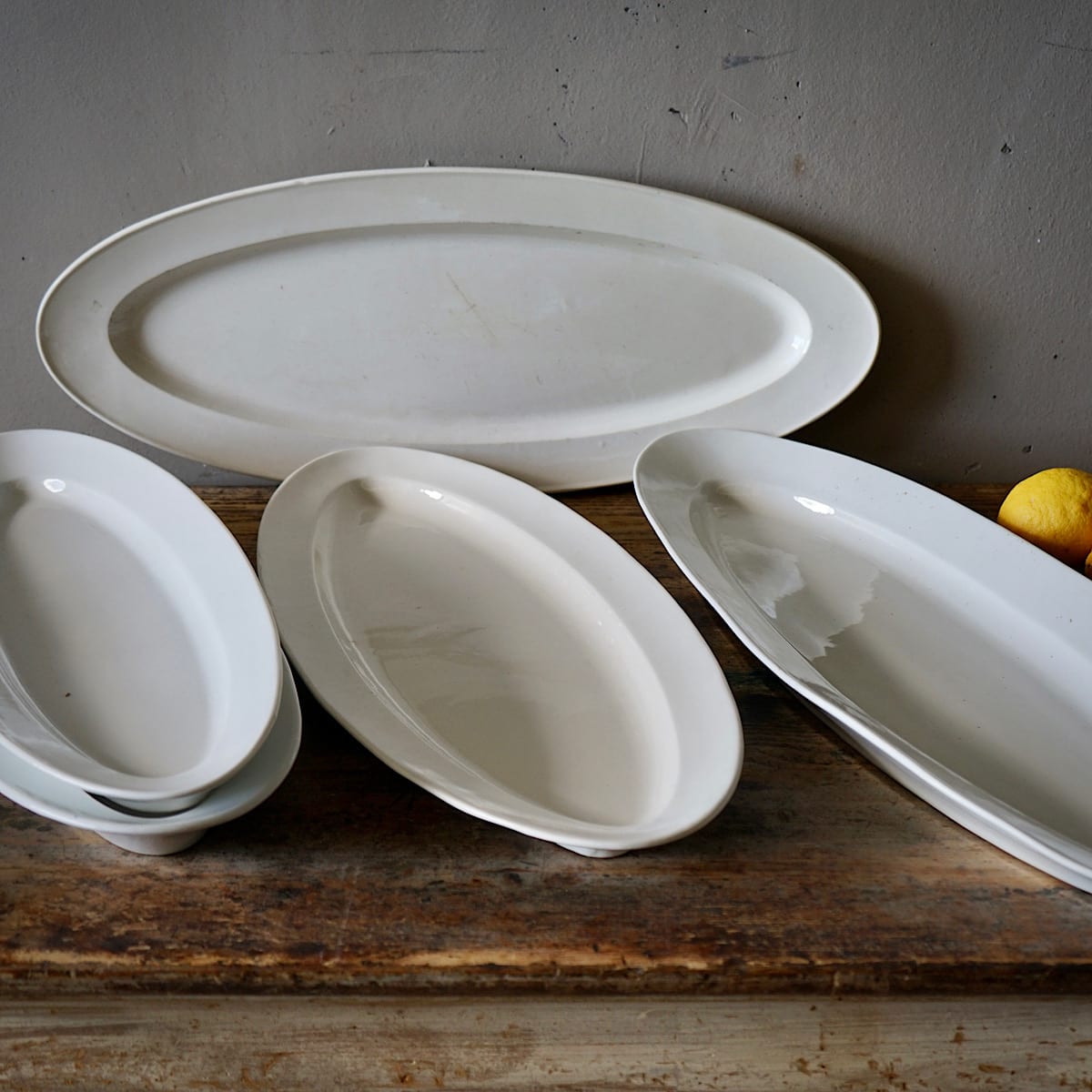 White Ceramic Fish Platters