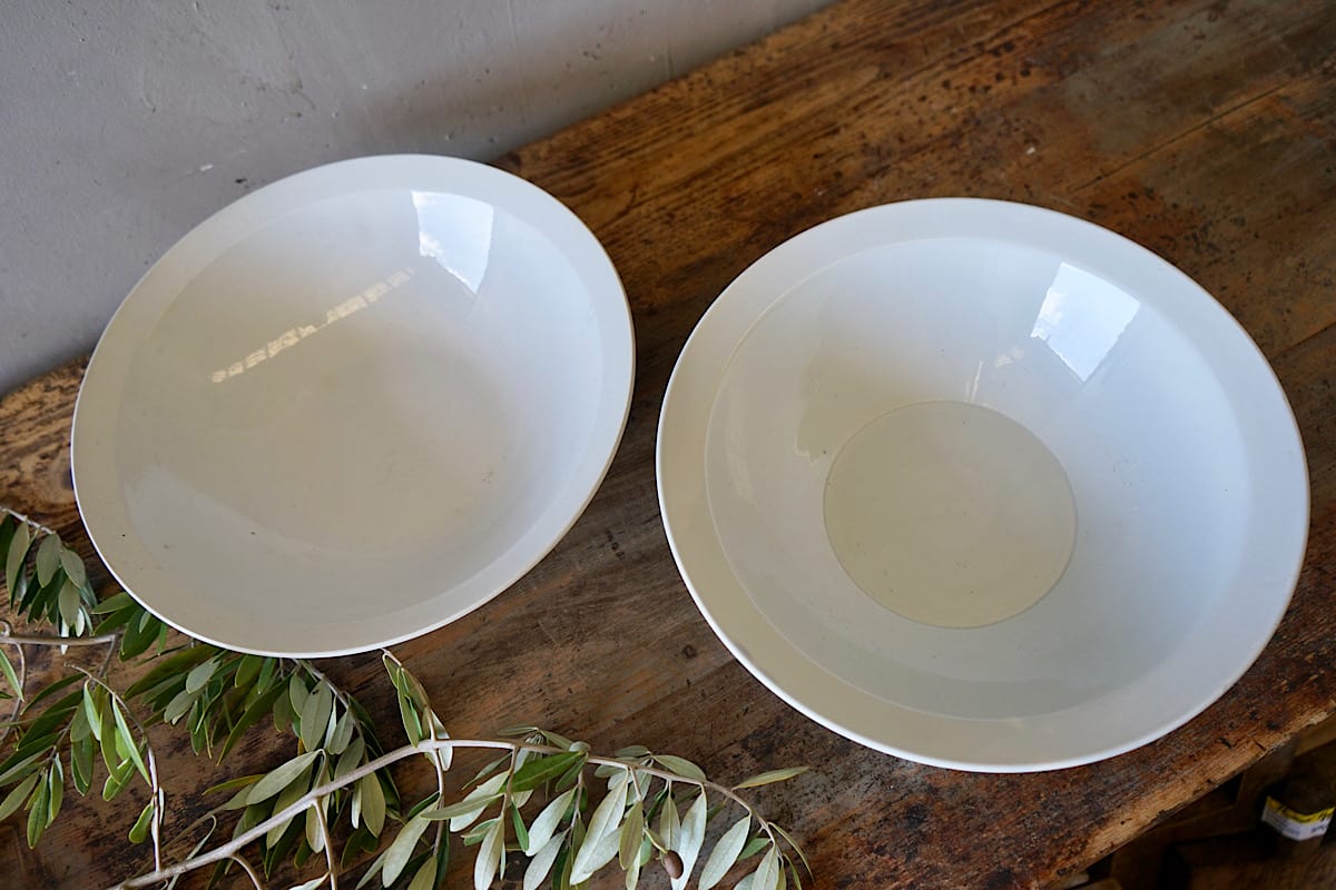 White Ceramic Salad Bowls