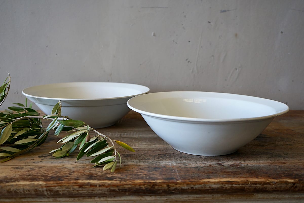 White Ceramic Salad Bowls