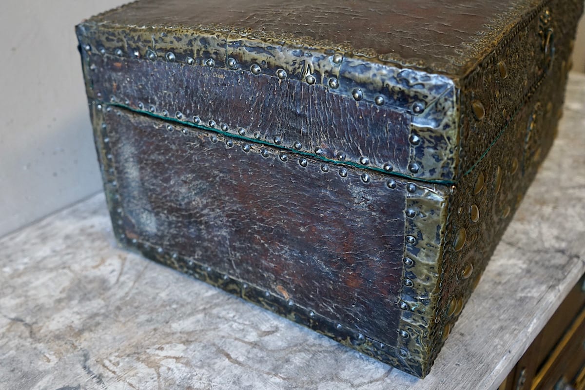 French 17th Century Leather Box