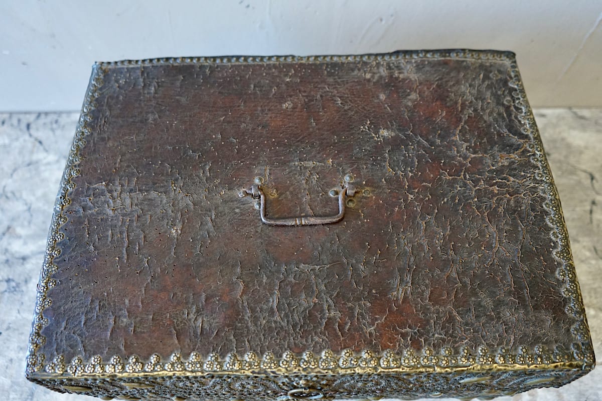 French 17th Century Leather Box