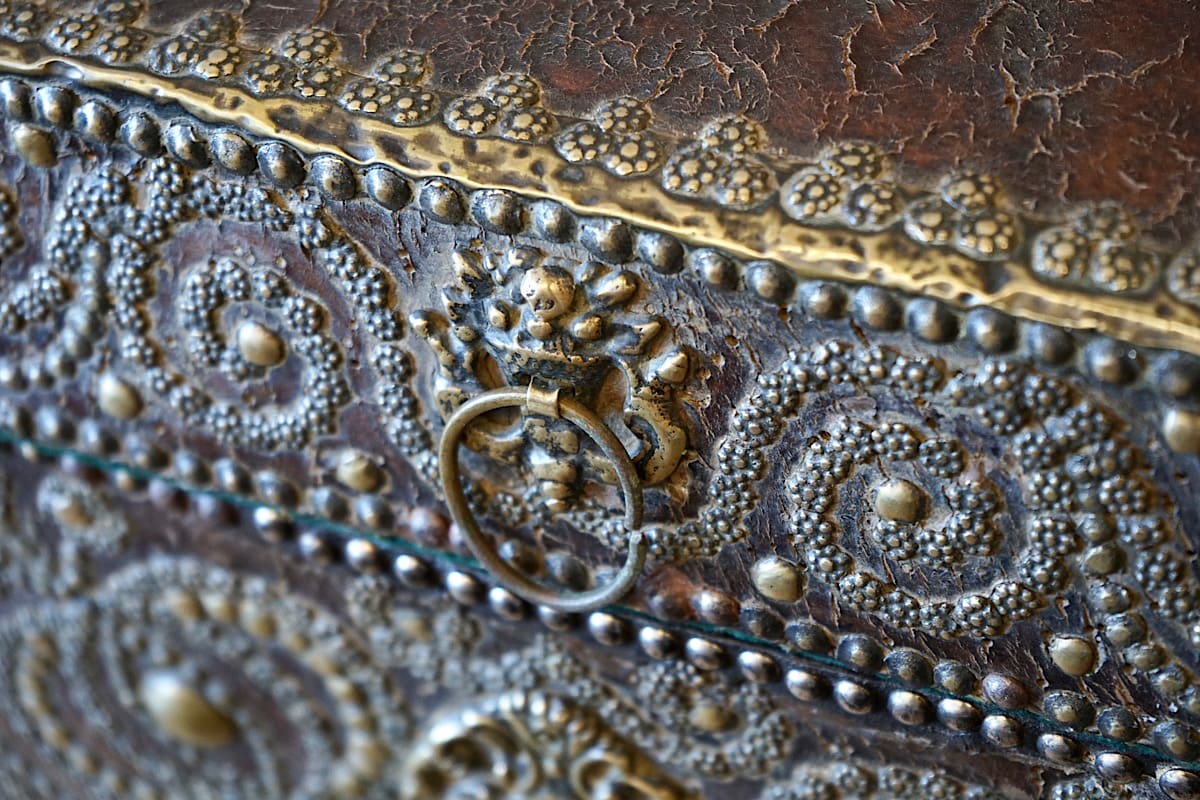 French 17th Century Leather Box