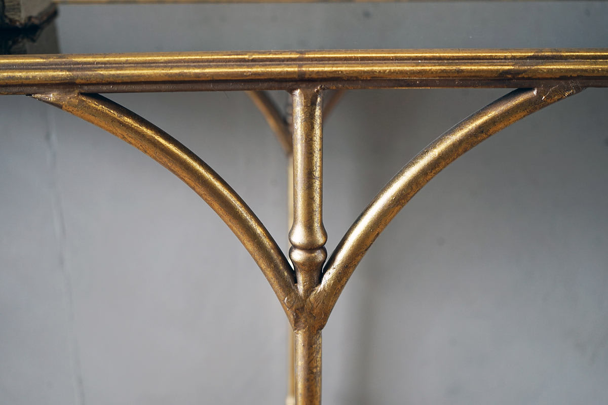 Gilded Iron Faux Bamboo Console