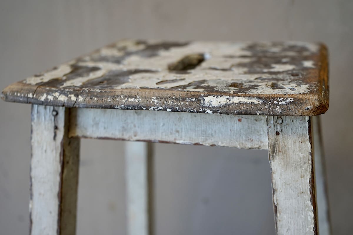French Rustic Painted Stool