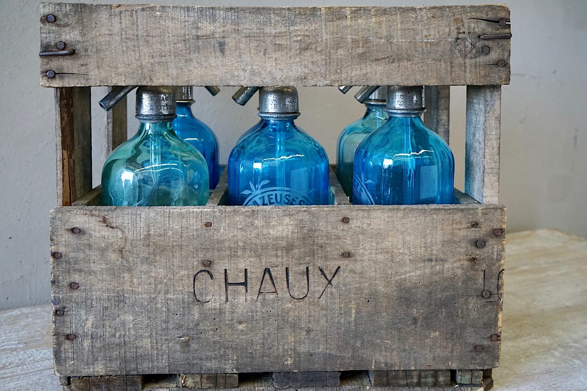 Blue Glass Soda Bottles