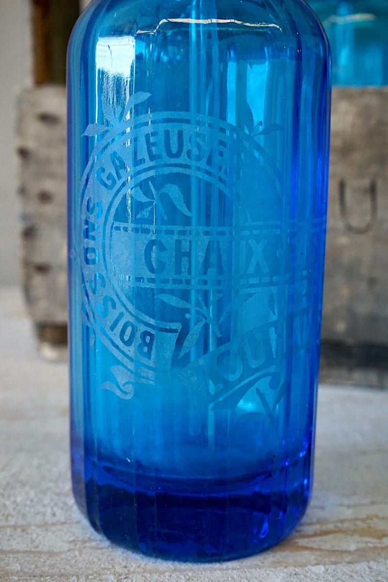 Blue Glass Soda Bottles