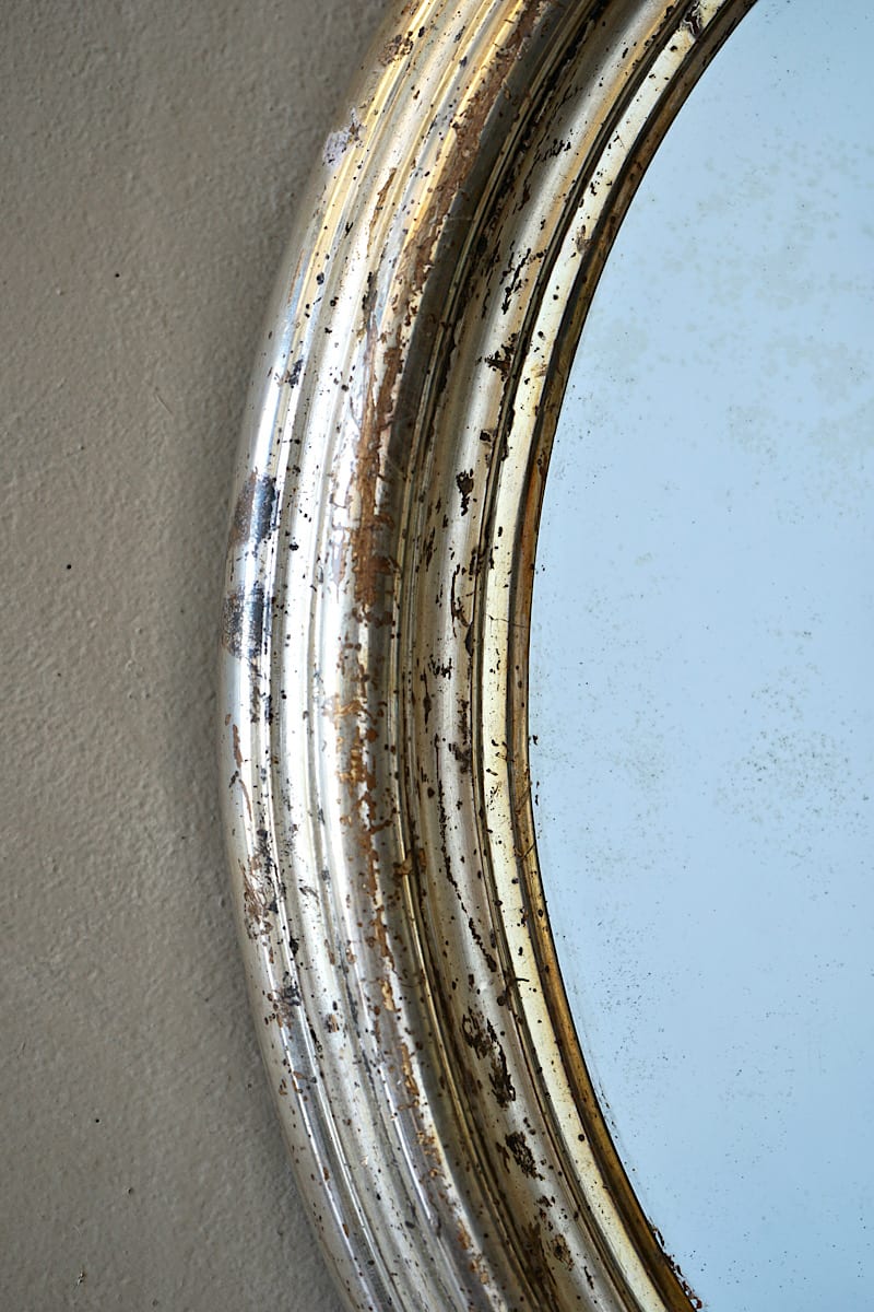 Silvered Oval Mirror
