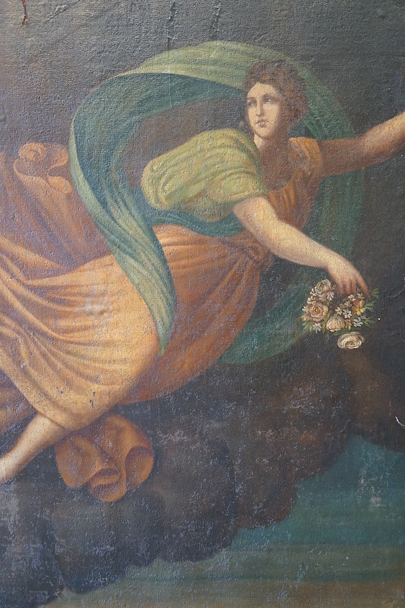 Large Italian Oil Painting of Aurora & Apollo