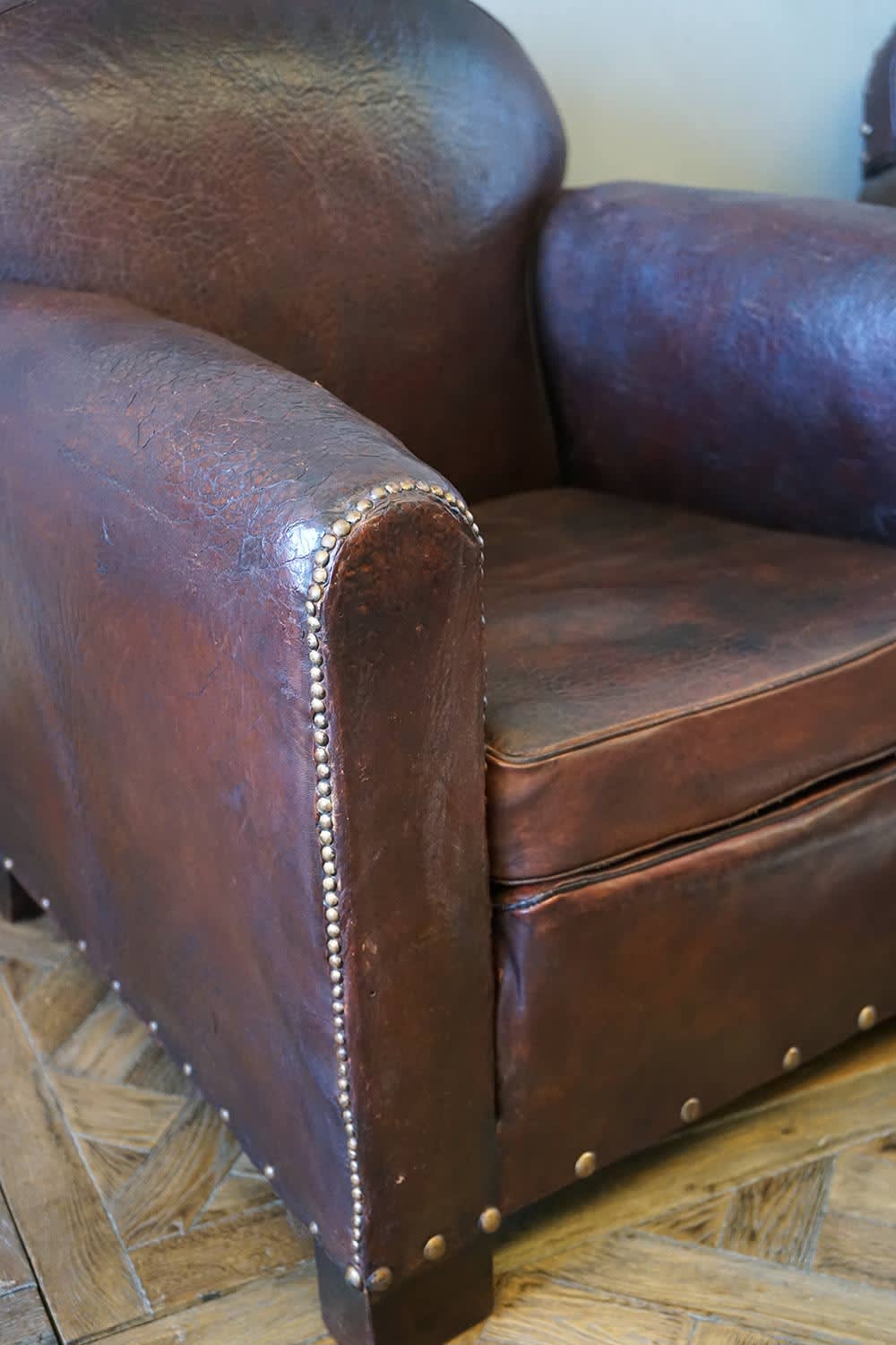 Pair of Leather Club Chairs