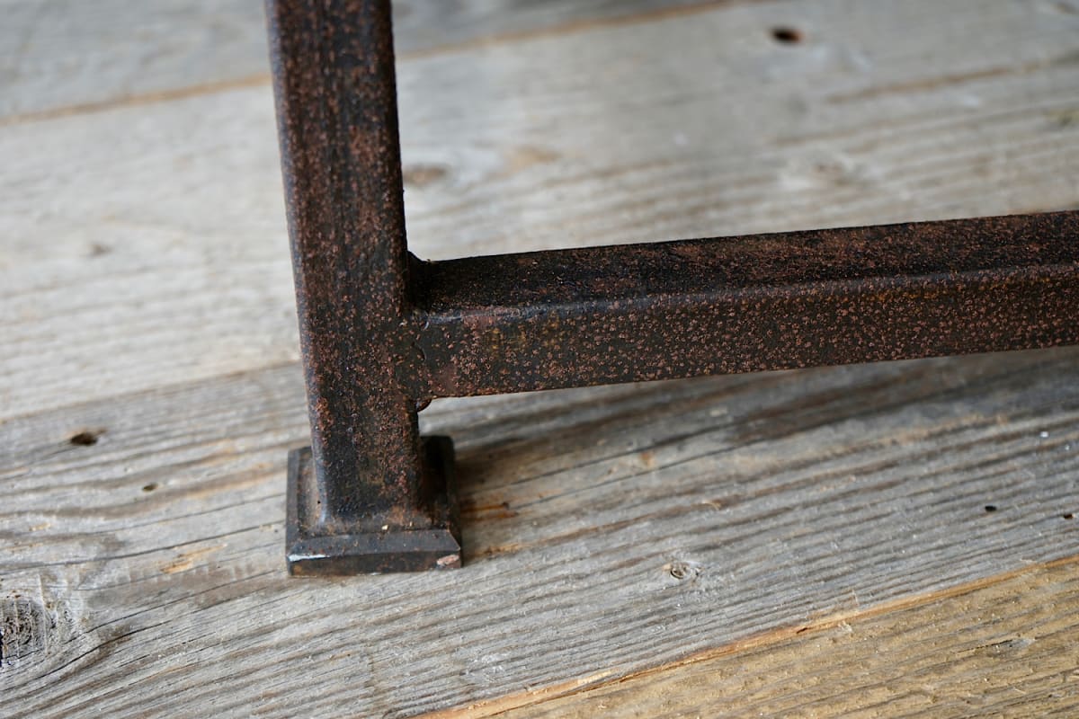 Antique Parquet & Iron Coffee Table