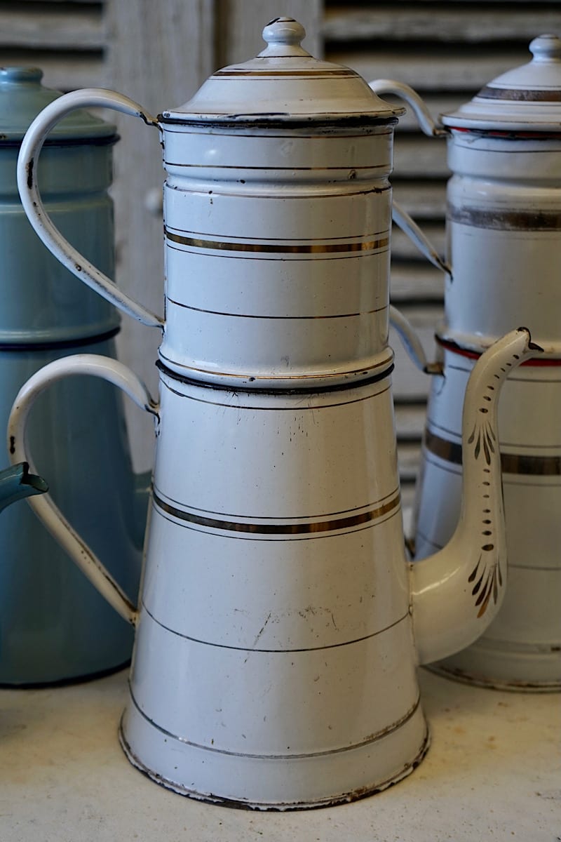 Vintage French Enamel Coffee Pots
