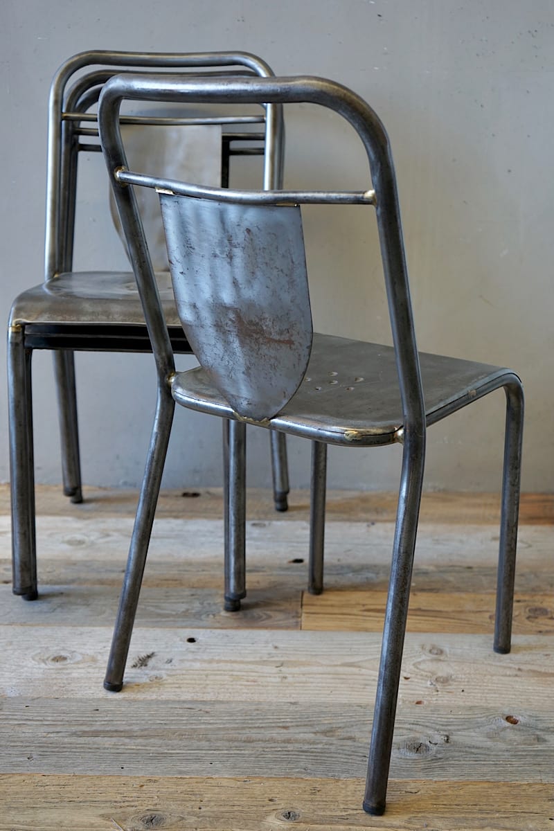 French Industrial Steel Chairs