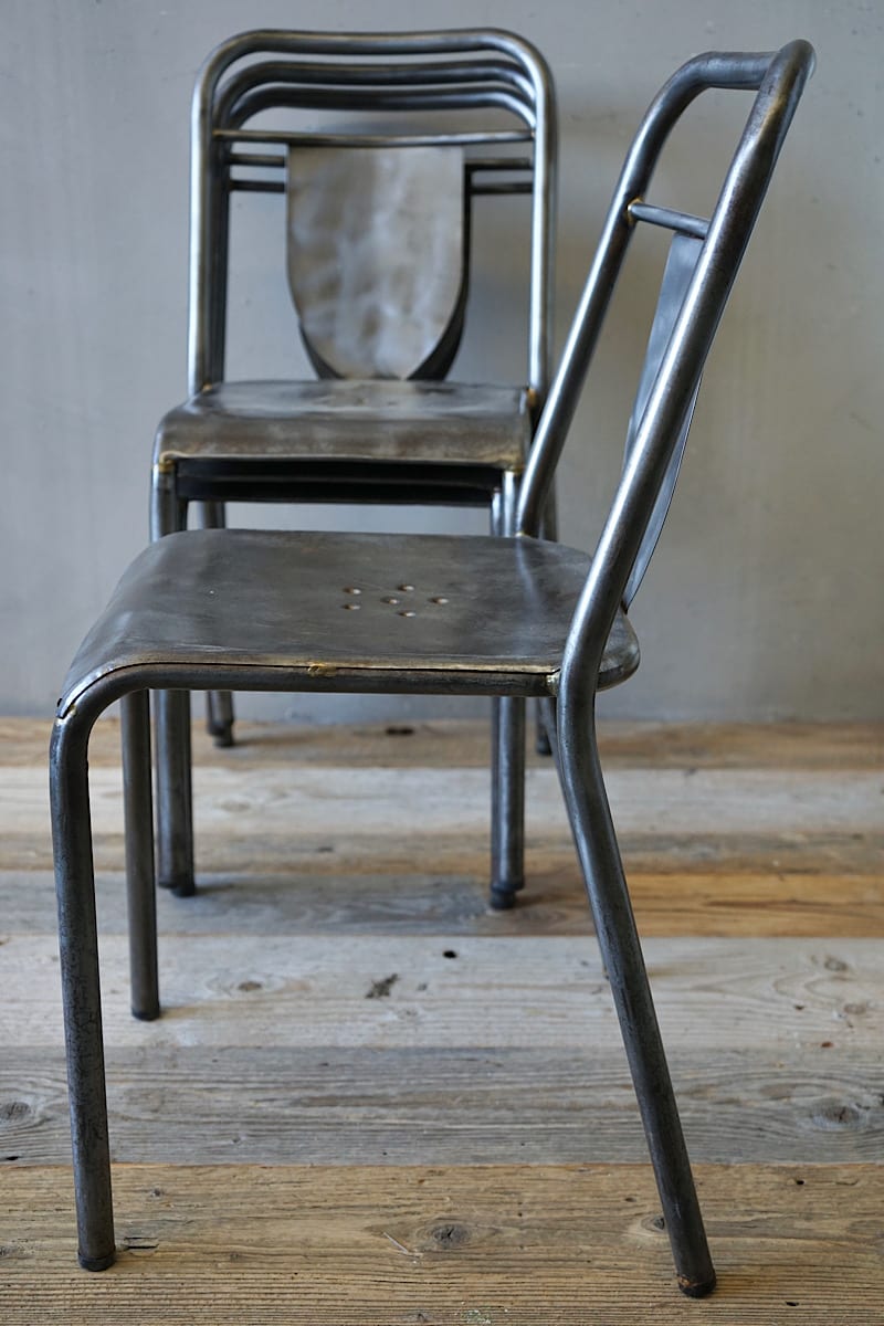 French Industrial Steel Chairs