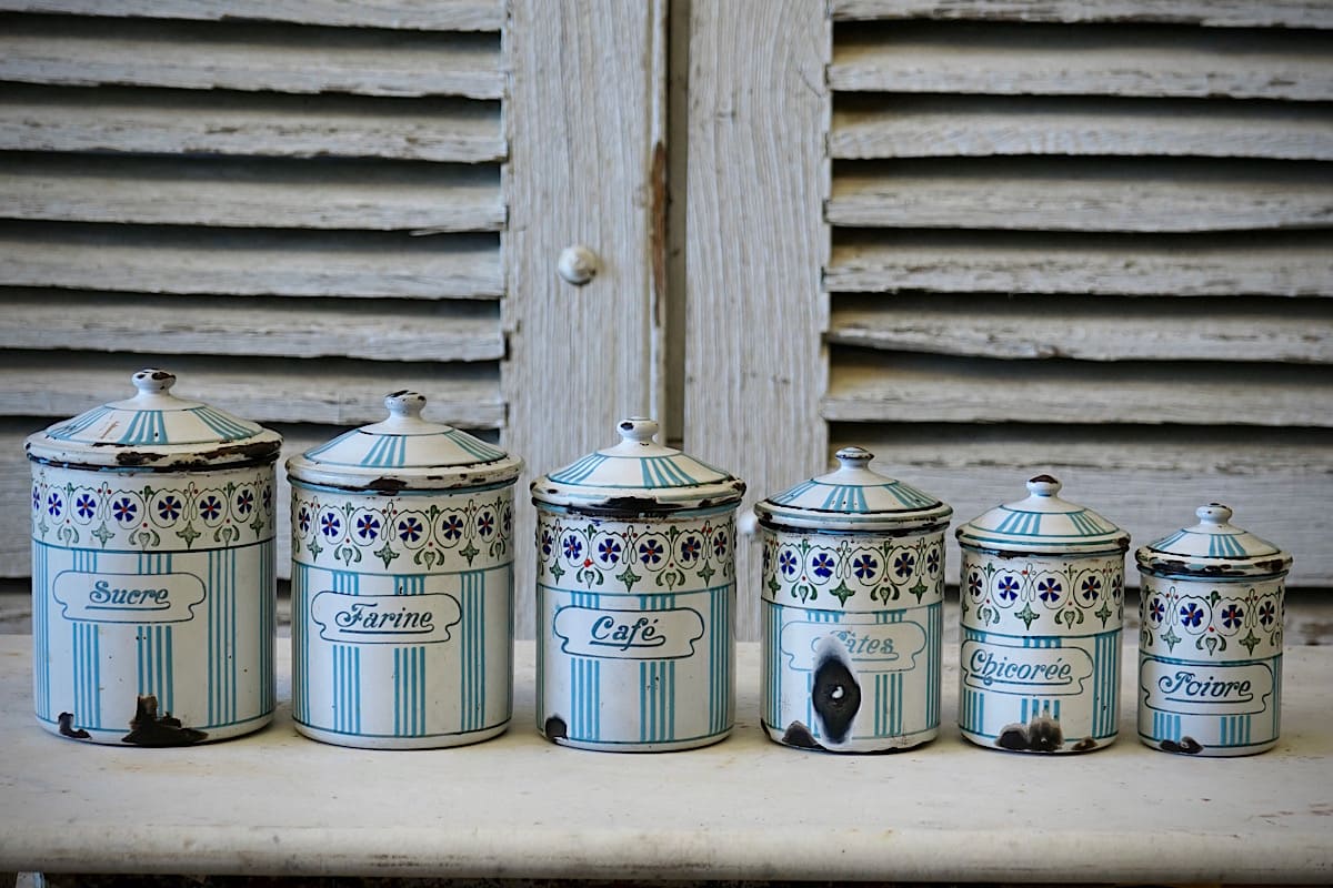 Enamelware Kitchen Canisters