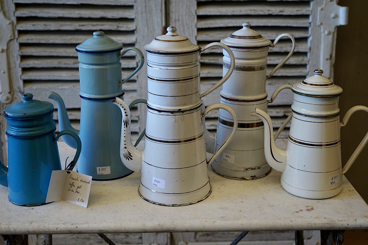 Vintage French Enamel Coffee Pots
