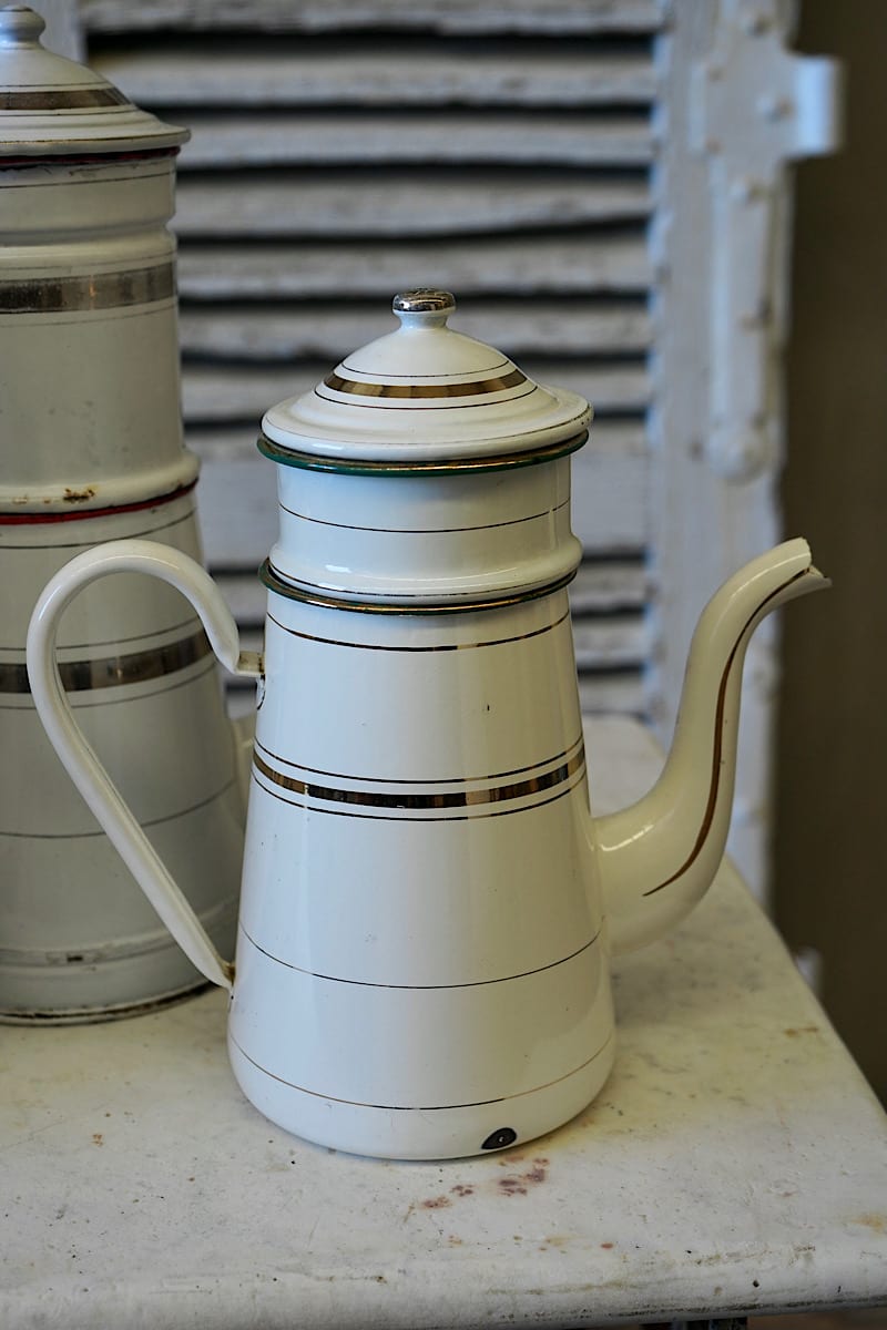 Vintage French Enamel Coffee Pots