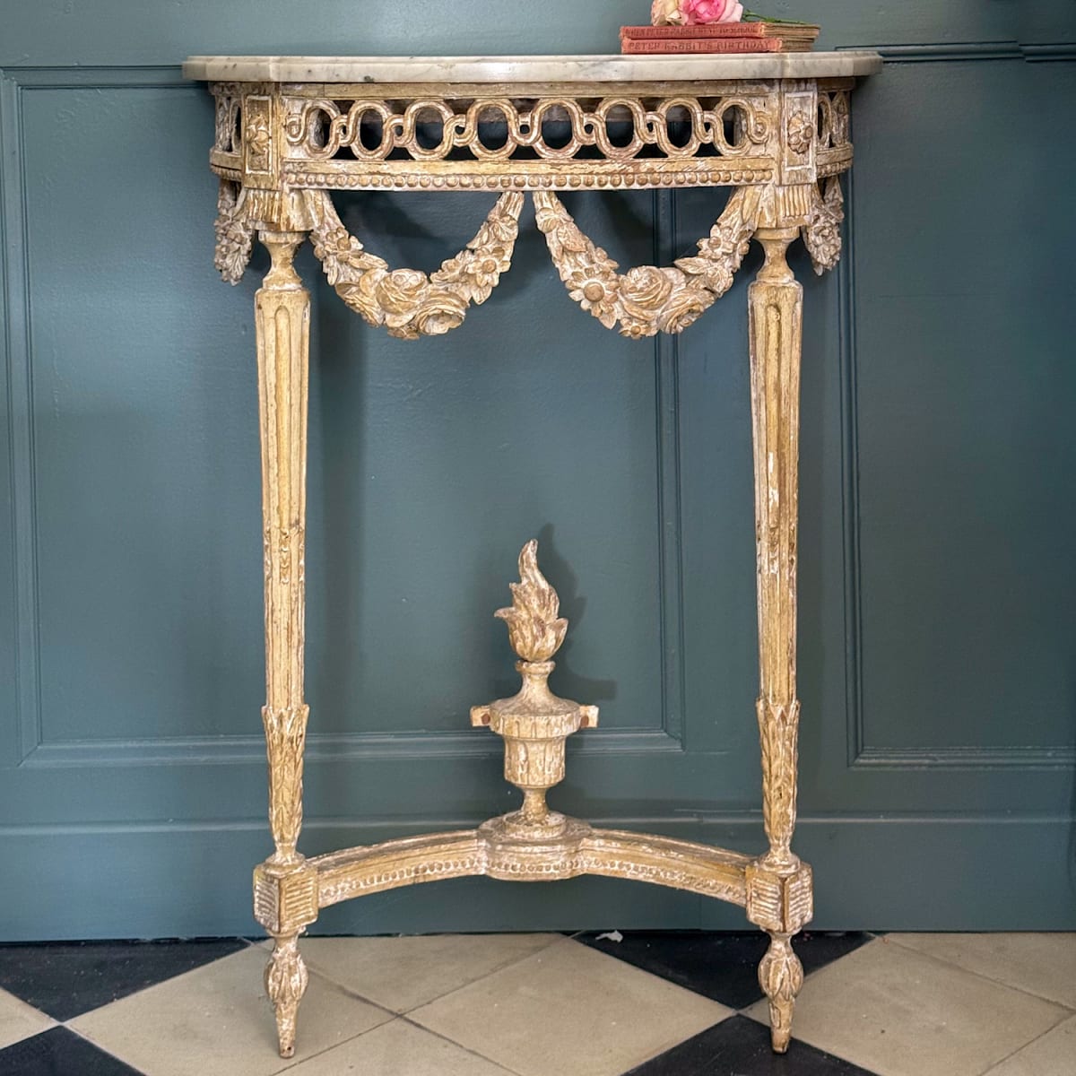 Louis XVI Painted Demi-lune Consoles (Pair)