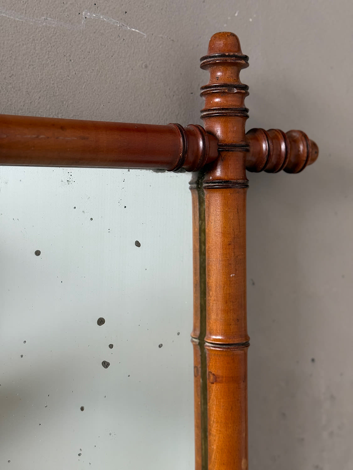 French Faux-Bamboo Mirror