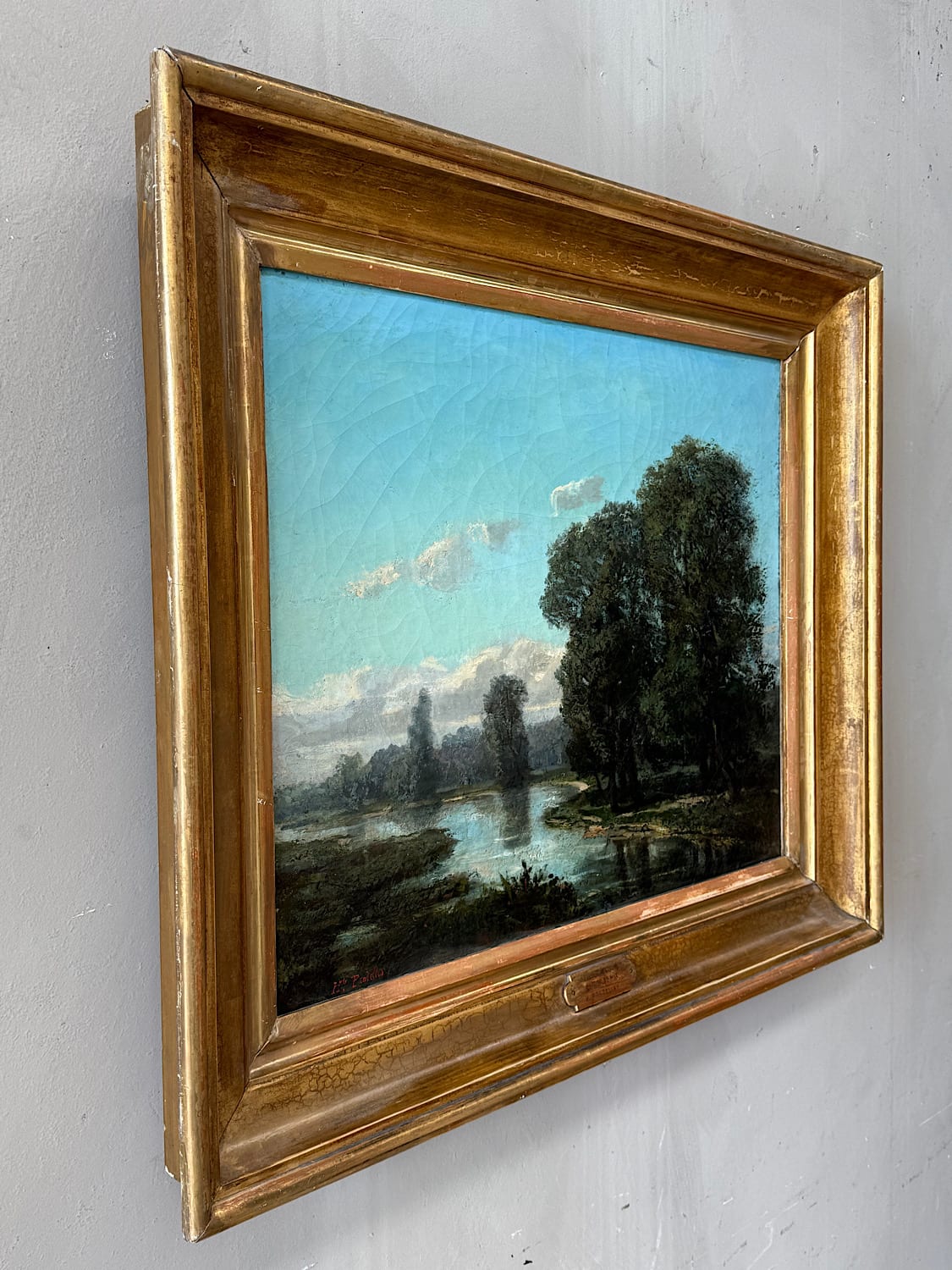 French Oil-on-Canvas Landscape Painting