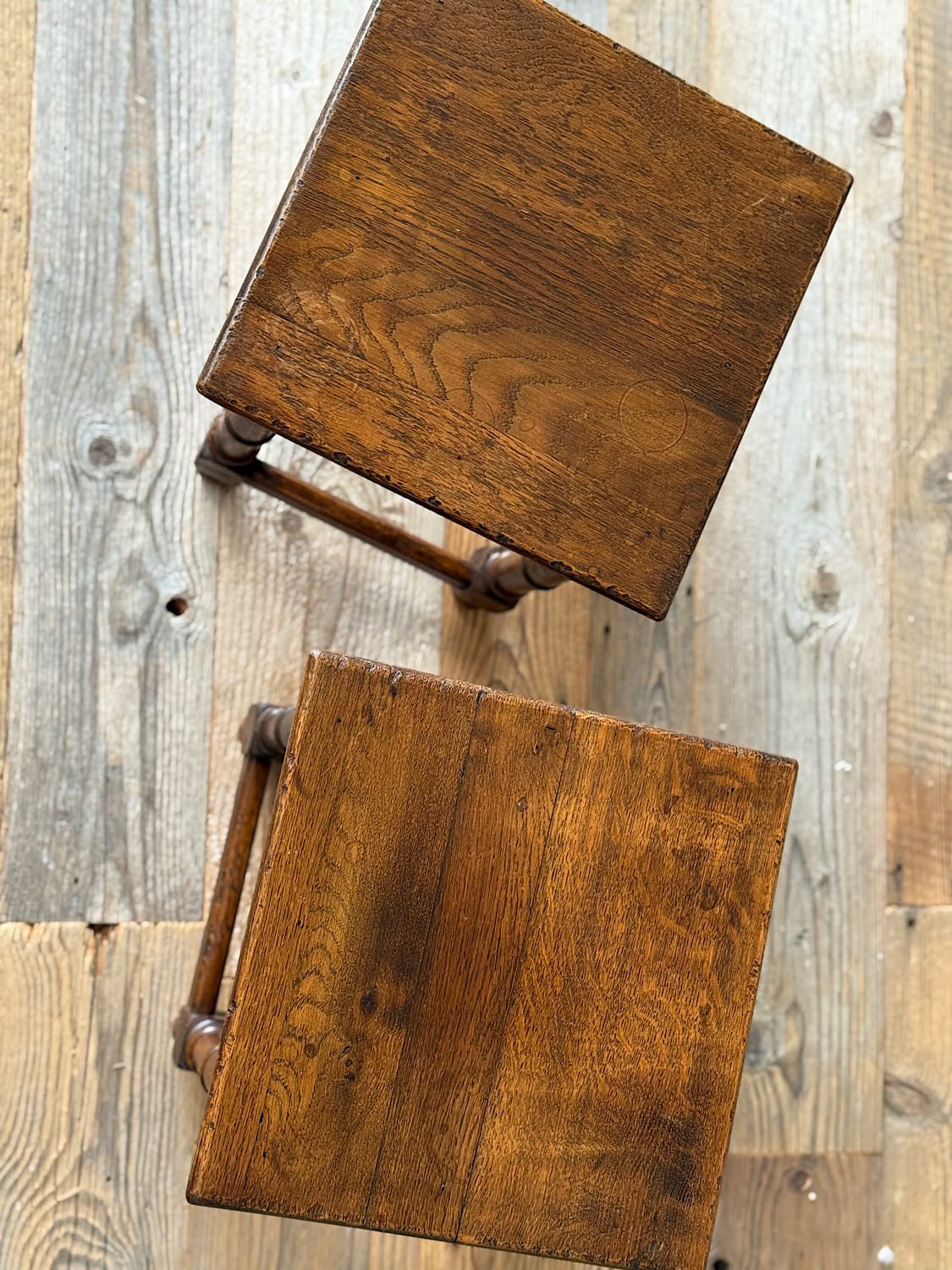 Pair of Oak Stools or Side Tables