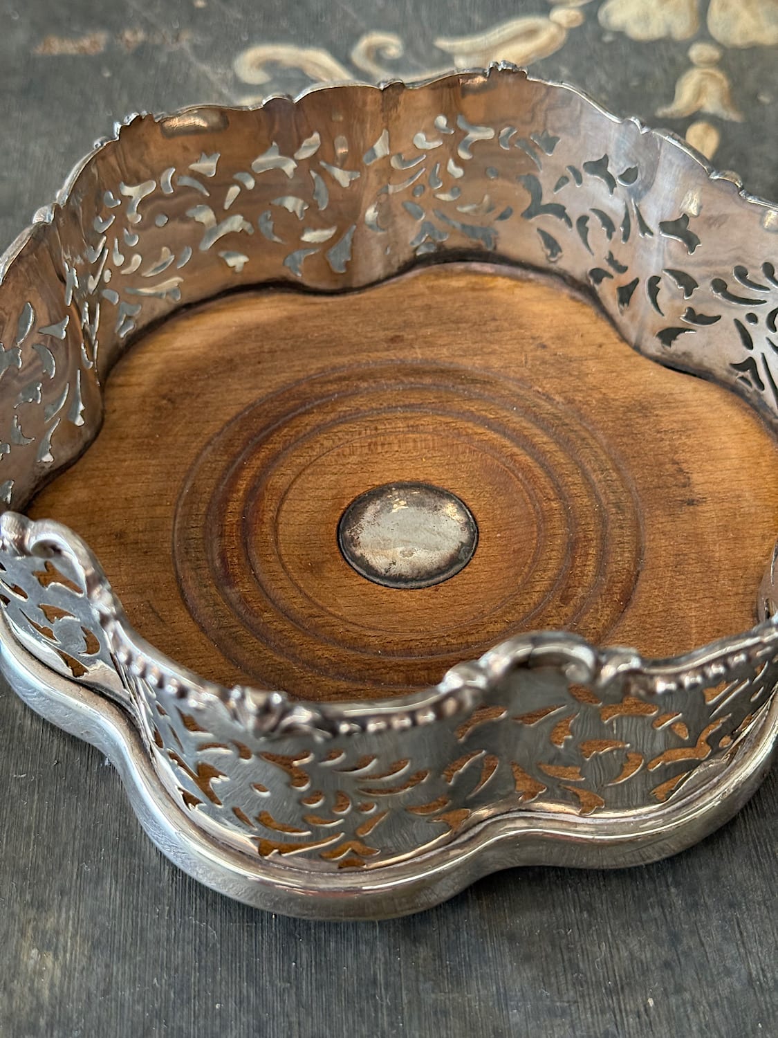 Pair of Silvered Wine Coasters
