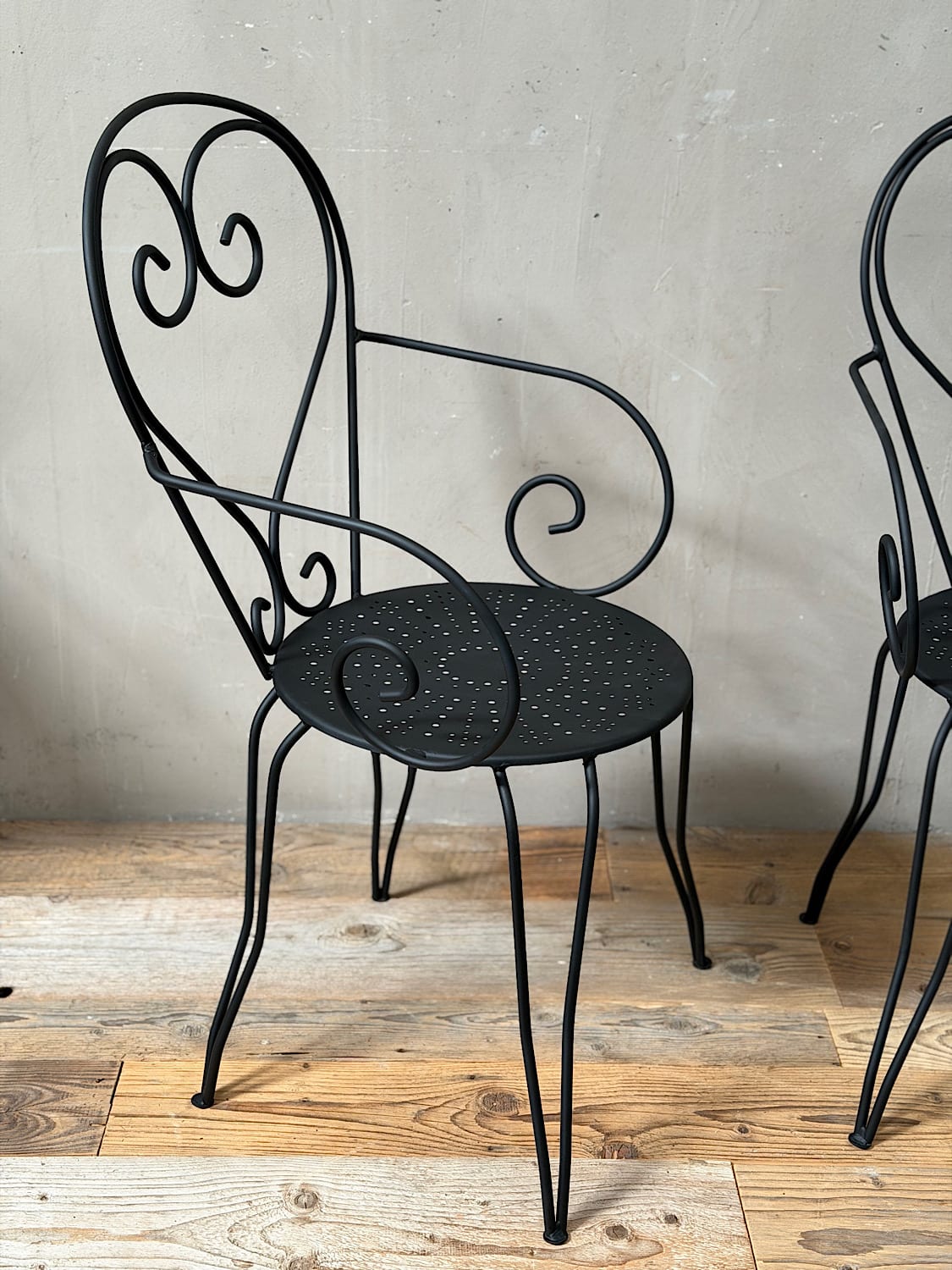 French Iron Garden Chairs (Pair)