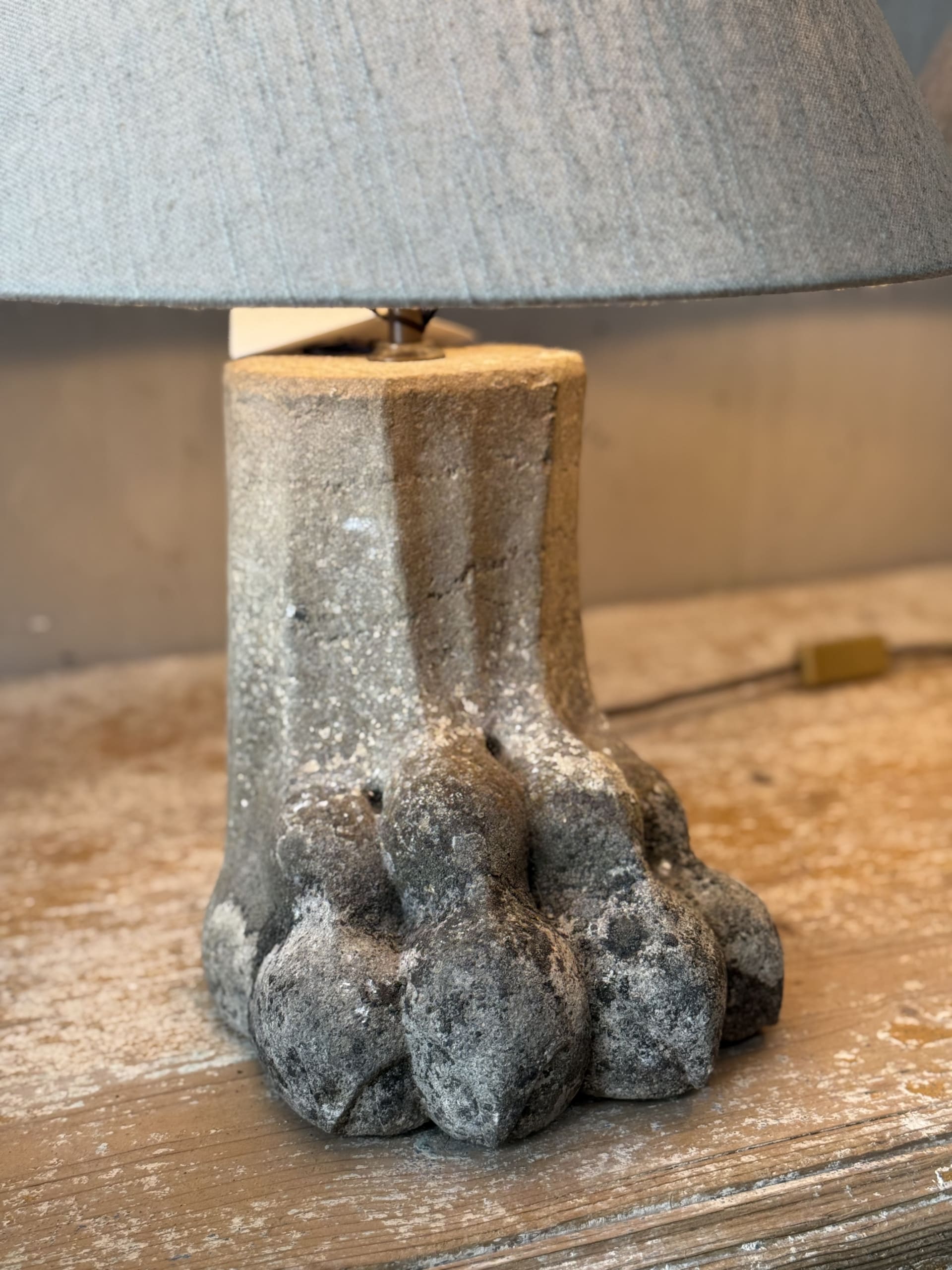 French Stone Lion’s Paw Lamps