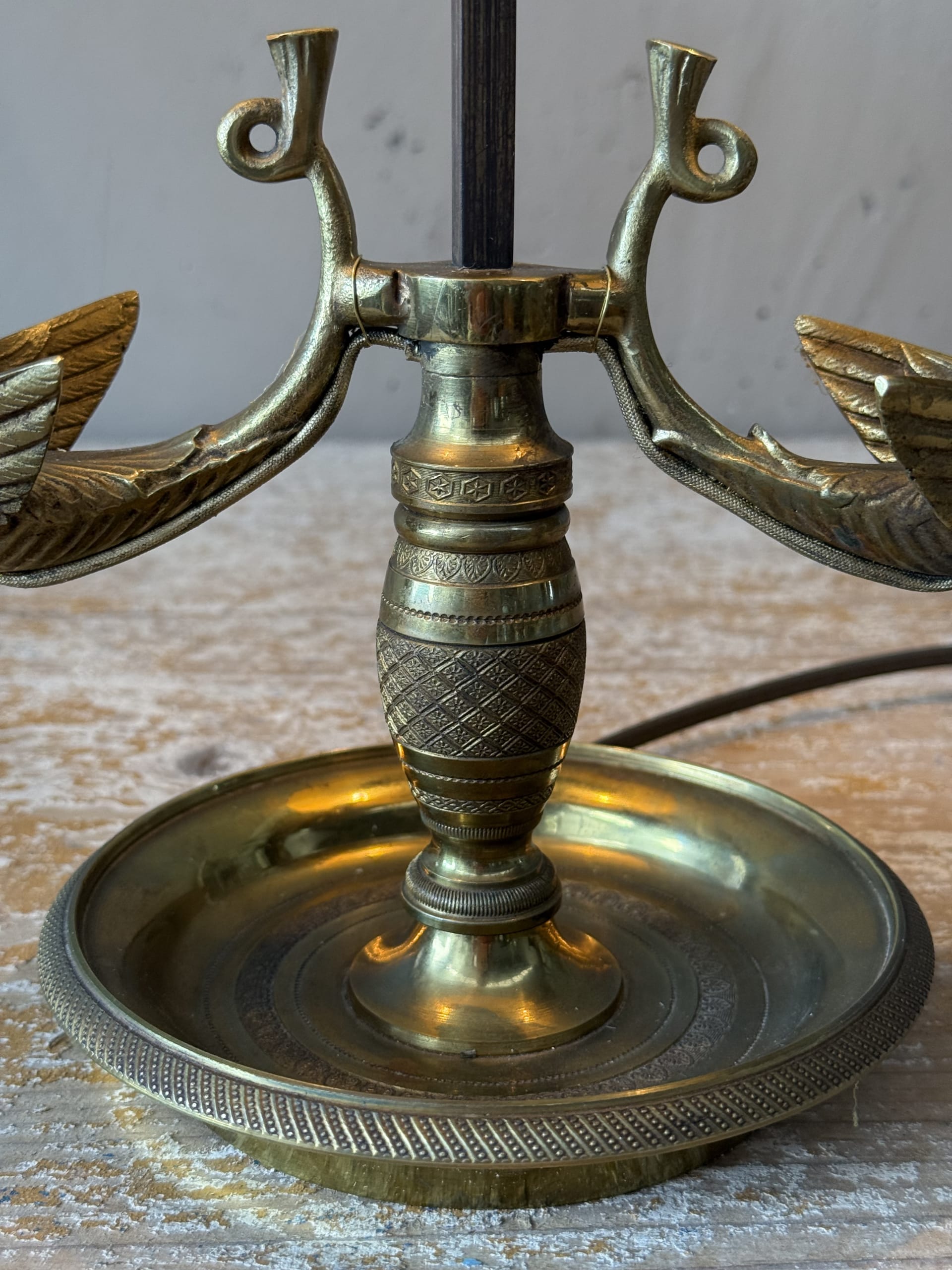 French Brass Bouillotte Lamp