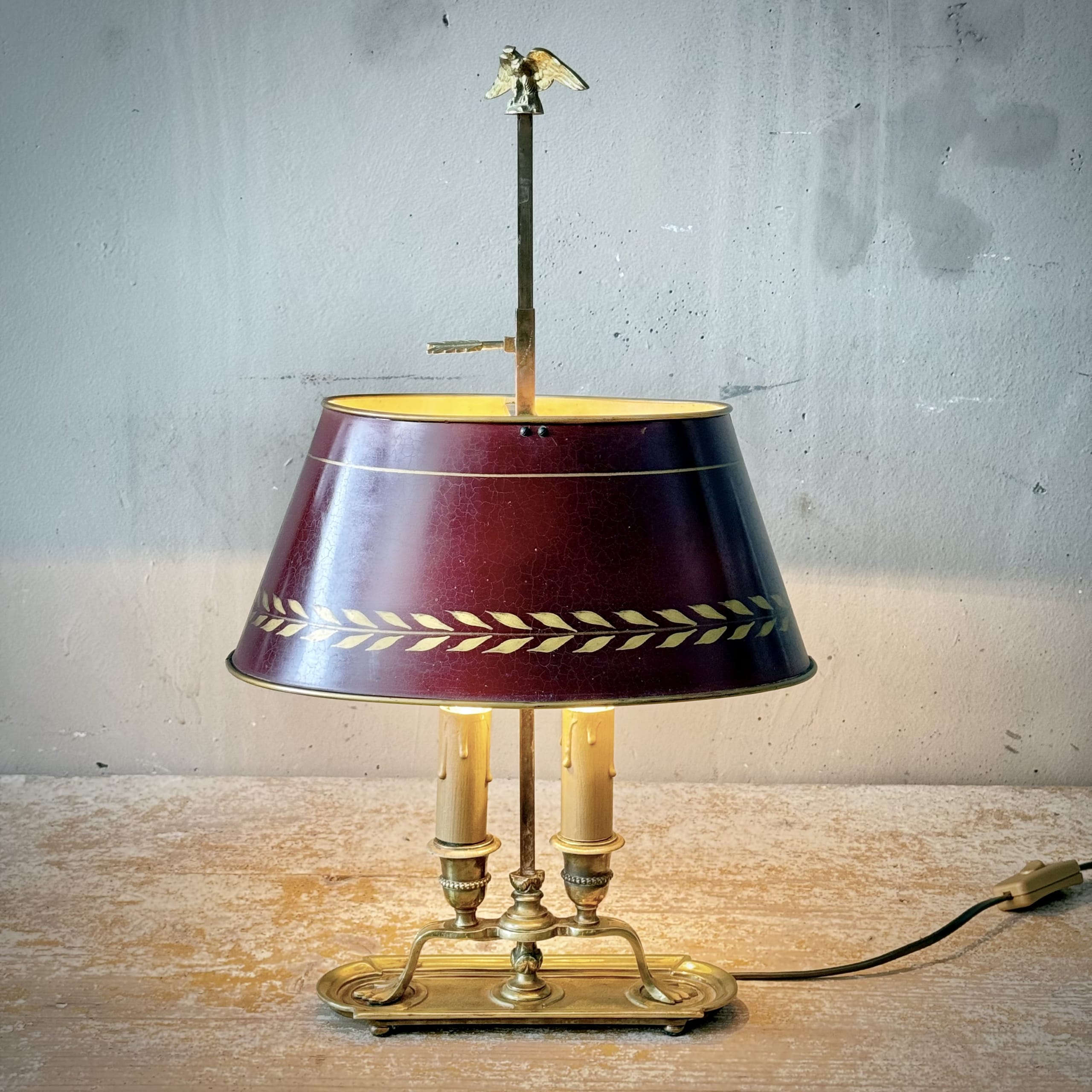 French Brass Bouillotte Lamp